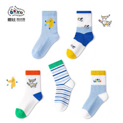 斑比 儿童春夏季薄款网眼透气棉袜 BB25025  5双