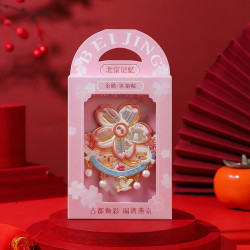 赋闲 京剧戏曲人物金属冰箱贴中国风创意北京文创装饰磁贴旅游纪念礼品 可旋转风车带珍珠