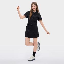 FILA 女装FUSION系列连衣裙女梭织工装衬衫裙