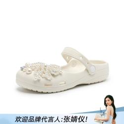 千百度 女士 芭蕾洞洞鞋 勃肯拖 轻便一字带运动玛丽珍凉鞋