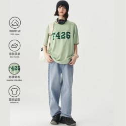 F426 情侣同款短袖T恤 LOGO贴布绣