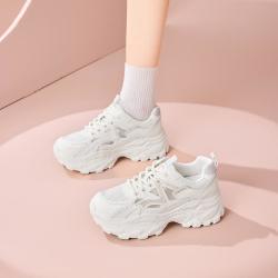 千百度 网面透气厚底老爹鞋女春季百搭增高显瘦休闲运动鞋