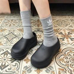 adidas 三叶草 夏季款厚底女鞋沙滩凉拖鞋舒适简约休闲时尚潮流户外日常运动拖鞋