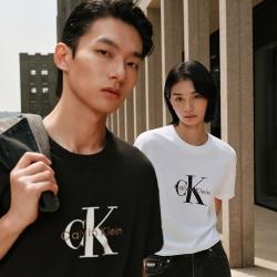 卡尔文·克莱恩 CK Jeans夏季男女情侣休闲通勤字母宽松短袖T恤上衣