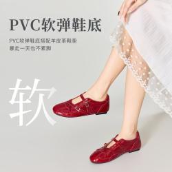 千百度 2026春夏镂空休闲德训鞋小个子内增高不累脚女鞋子