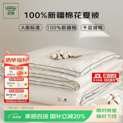 然牌 棉花被子夏凉被 A类100%棉花被子薄空调被 千鸟格2x2.3米