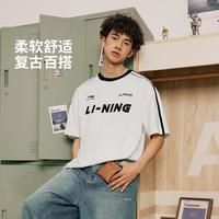 李宁 纯棉美式复古 男女同款运动T恤