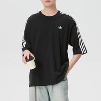 adidas 三叶草 2026年夏季款圆领短袖男装上衣休闲舒适透气跑步时尚潮流运动T恤