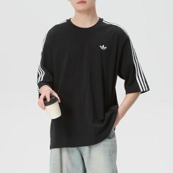 adidas 三叶草 2026年夏季款圆领短袖男装上衣休闲舒适透气跑步时尚潮流运动T恤