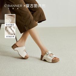千百度 勃肯拖鞋女26夏季新品一字拖鞋增高外穿凉拖鞋女