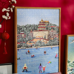 木易 天坛雪景文创拼图摆件成人版1000片高难度解压益智玩具墙挂饰礼物 AR-1000片拼图--颐和园冬