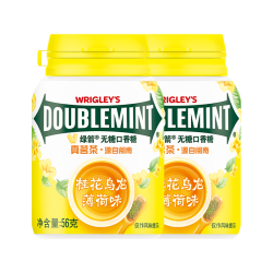绿箭 无糖口香糖桂花乌龙薄荷味56g约40粒*2瓶 休闲零食糖果 清新口气