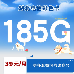 中国电信 湖北省卡29元185G全国流量不限速