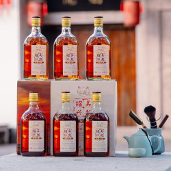 吴越 绍兴黄酒花雕酒 500mL*6瓶 礼盒装 半甜型 12度