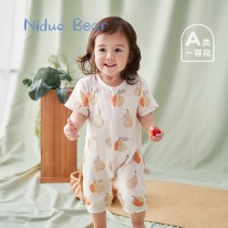 尼多熊 新生婴儿衣服夏季宝宝爬服婴儿连体衣包屁