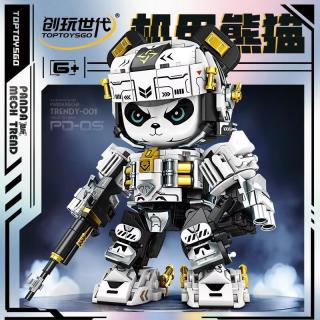 创玩世代 国潮机甲系列积木 8803熊猫机甲525颗粒