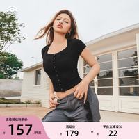 ARIA LEISURE 新款运动T恤女夏瑜伽服普拉提上衣短款健身跑步短袖 麻灰色 S