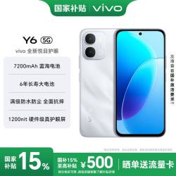 vivo Y6 12GB+256GB 星河银# 7200mAh长续航6年大电池满级防水防尘全面抗摔AI手机WY