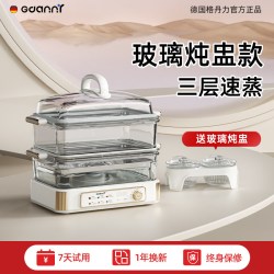 GDANNY 德国玻璃电蒸锅多功能家用新款三层大容量蒸炖一体蒸箱全自动预约