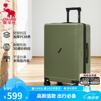爱华仕 行李箱大容量轻便拉杆箱密码登机行李箱 橄榄绿 20英寸 标准登机箱