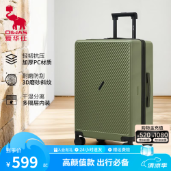 爱华仕 行李箱大容量轻便拉杆箱密码登机行李箱 橄榄绿 20英寸 标准登机箱