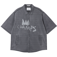JACK&JONES 226259005 BASQUIAT联名 浅牛仔灰 M 男士衬衫