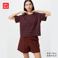 优衣库 棉质舒适短裤女装482646 36 褐色 M