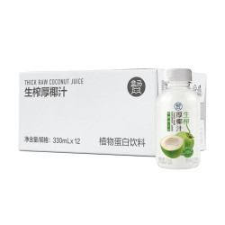 盒马 鲜椰肉生榨厚椰汁 330ml*12瓶