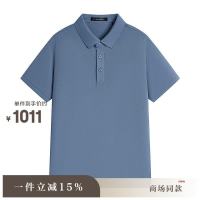 安正 26年夏装商务休闲上衣短袖T恤男珠地棉polo衫ALGX2TS10A 雾霾蓝 2XL 52 185/104A
