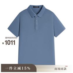 安正 26年夏装商务休闲上衣短袖T恤男珠地棉polo衫ALGX2TS10A 雾霾蓝 2XL 52 185/104A