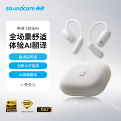 SoundCore A3874 飞跃线Air 挂耳式真无线降噪蓝牙耳机 云朵白