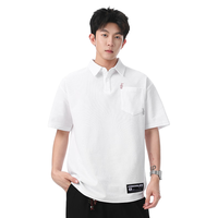 CHOCOOLATE 男士宽松翻领短袖Polo衫 白色 3XL