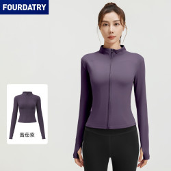 FOURDATRY 春秋瑜伽服外套跑步女紧身修身瑜伽运动外套女
