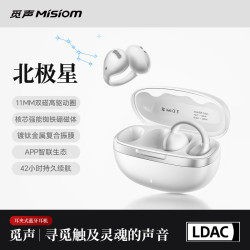 Misiom HiFi骨传导概念 耳夹式蓝牙耳机  有线充电 极昼白 Type-C