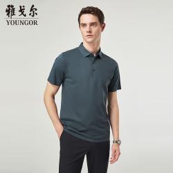 雅戈尔 POLO男士 2025夏季青年商务休闲短袖POLO衫 墨绿 XL