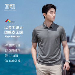 圣得西;（SUNDANCE）商务polo衫短袖男2026夏无痕T恤POLO衫 冰川灰 S
