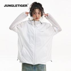 丛林老虎 2026夏季新款时尚潮流男女皮肤衣简约字母速干透气薄款外套防晒服 粉色 L