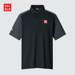 优衣库 AS DRY-EX速干POLO衫/短袖LOGO男装T恤491780 09 黑色 XL