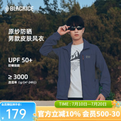 黑冰 户外男款皮肤风衣男士原纱防晒轻薄透气防晒服 F8812MJ 暗夜蓝 M