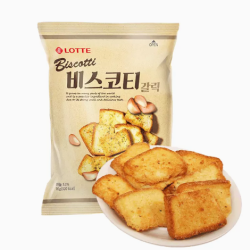 乐天 韩国进口零食乐天蒜香烤面包片70g酥性饼干烤馍片非油炸膨化食品