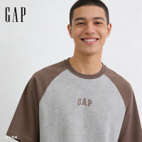 Gap 男女装2026春季新款棉质印花logo撞色插肩袖短袖T恤上衣725618