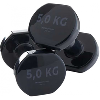 迪卡侬 Halteres Pvc 包胶哑铃 5kg*2 黑色 器材