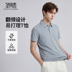 圣得西 夏季时尚显瘦POLO衫短袖休闲男士2026新款纯色翻领高品质T恤男款