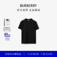BURBERRY 男装 格纹装饰棉质 T 恤衫