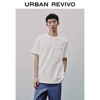 URBAN REVIVO UMM460021 棉质圆领贴袋短袖T恤