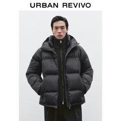 UR BAN REVIVO UR冬季新款男装琥珀流光风休闲机能连帽羽绒服 UMT150010