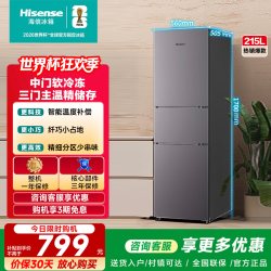 海信 BCD-215YK1F 三门低噪家用冰箱