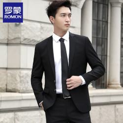 罗蒙 男士西服 黑色双扣 XL