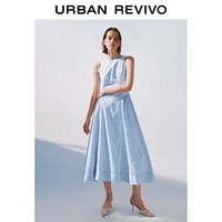 UR UR2026 春季新款 女装 粉彩风魅力花卉暗纹条纹连衣裙 UWG760073