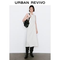 UR UR2026 女气质简约莱赛尔扭结收腰休闲连衣裙 UWM860140